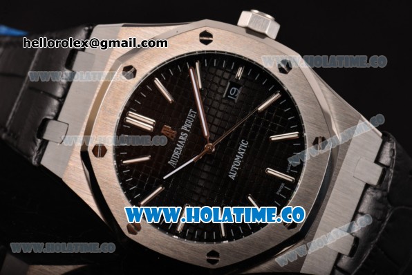 Audemars Piguet Royal Oak 41MM Miyota 9015 Automatic Steel Case with Black Dial and Stick Markers (EF) - Click Image to Close